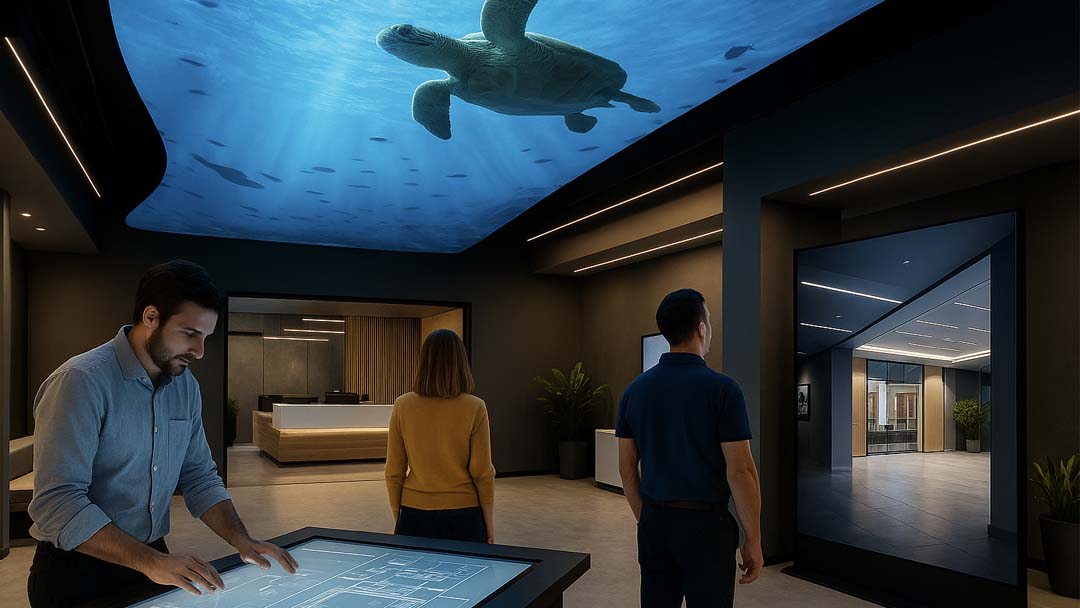 Digitale Himmeldecke auf einem Kreuzfahrtschiff
