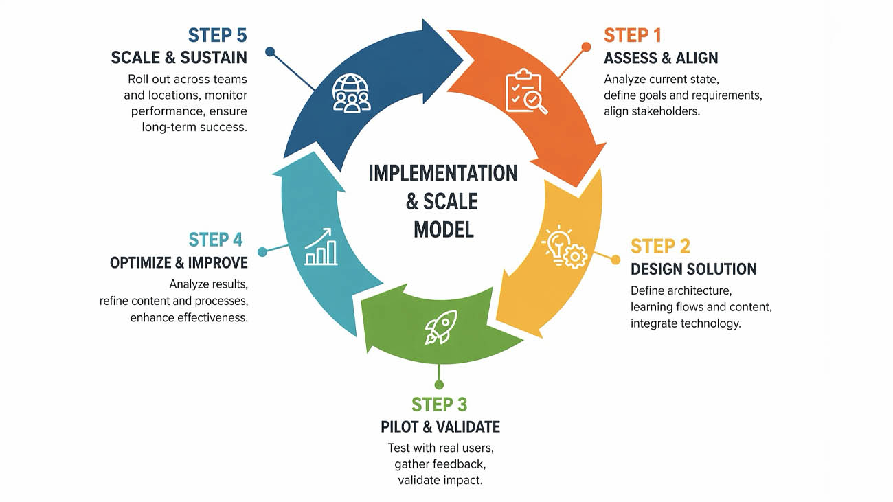 Implementation and scale model for gamified industrial learning systems