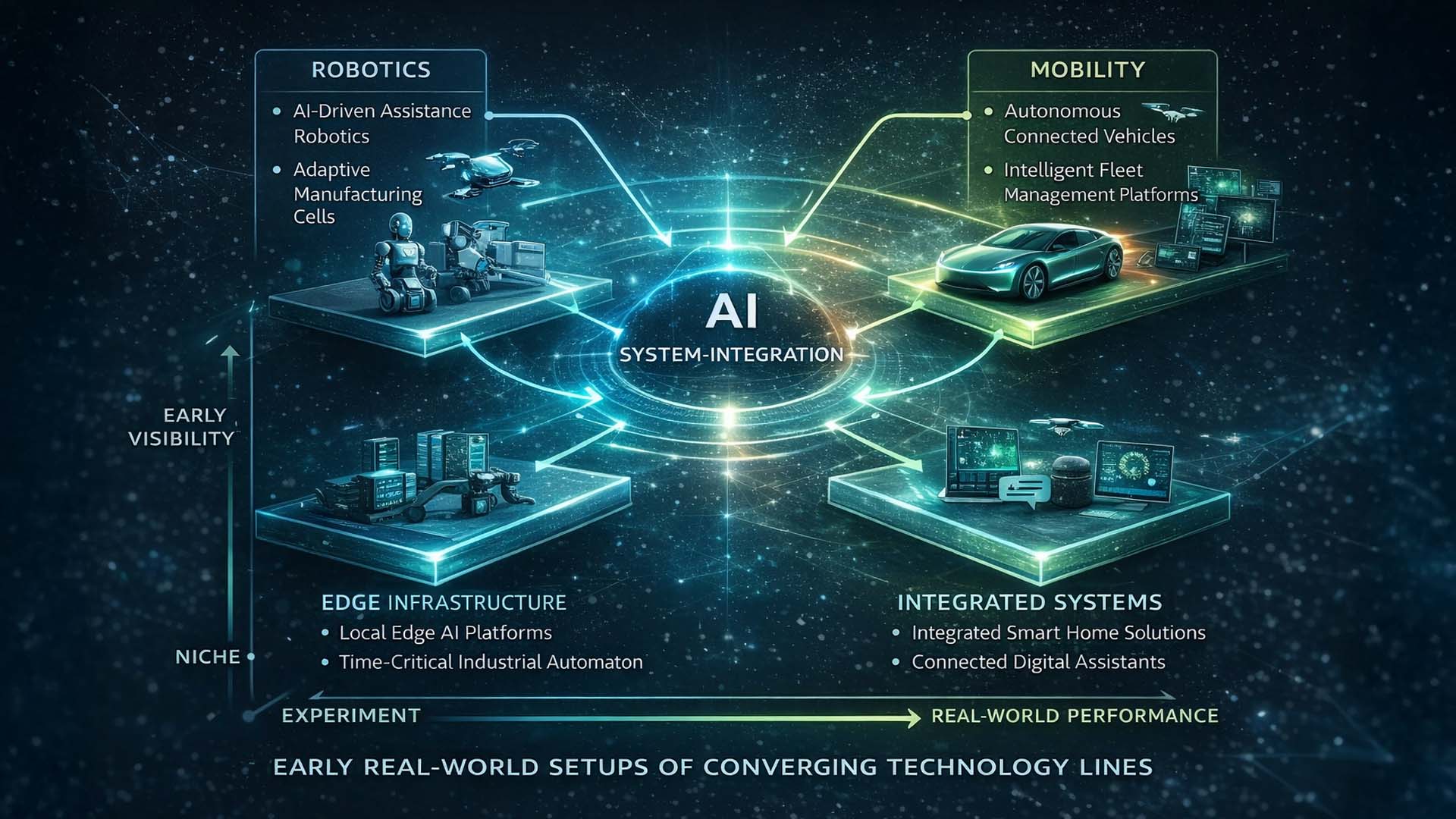 Übersicht zu CES-2026-Demonstratoren mit integrierten KI-Systemen in Mobilität, Industrie und Alltag