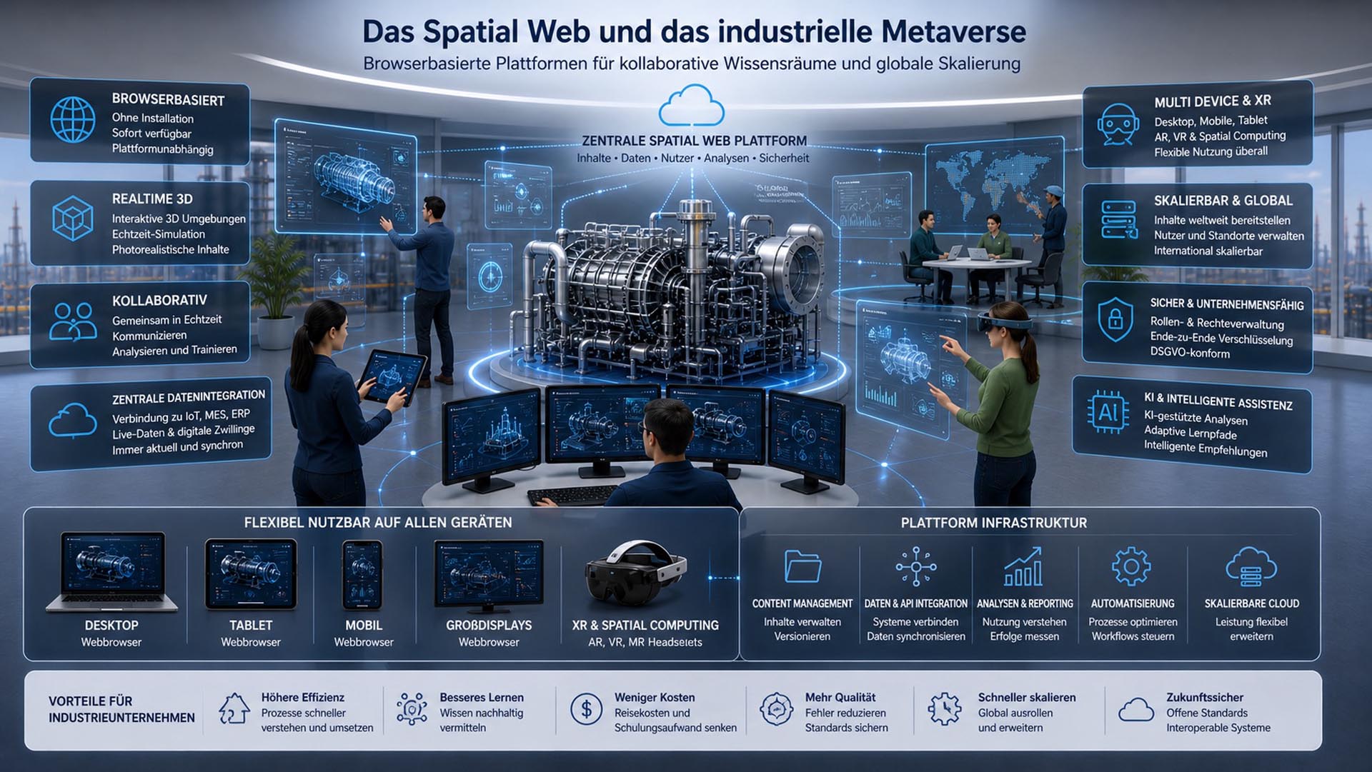 Browserbasierte Spatial Computing Plattform für industrielle Wissensvermittlung und kollaborative Trainingsprozesse