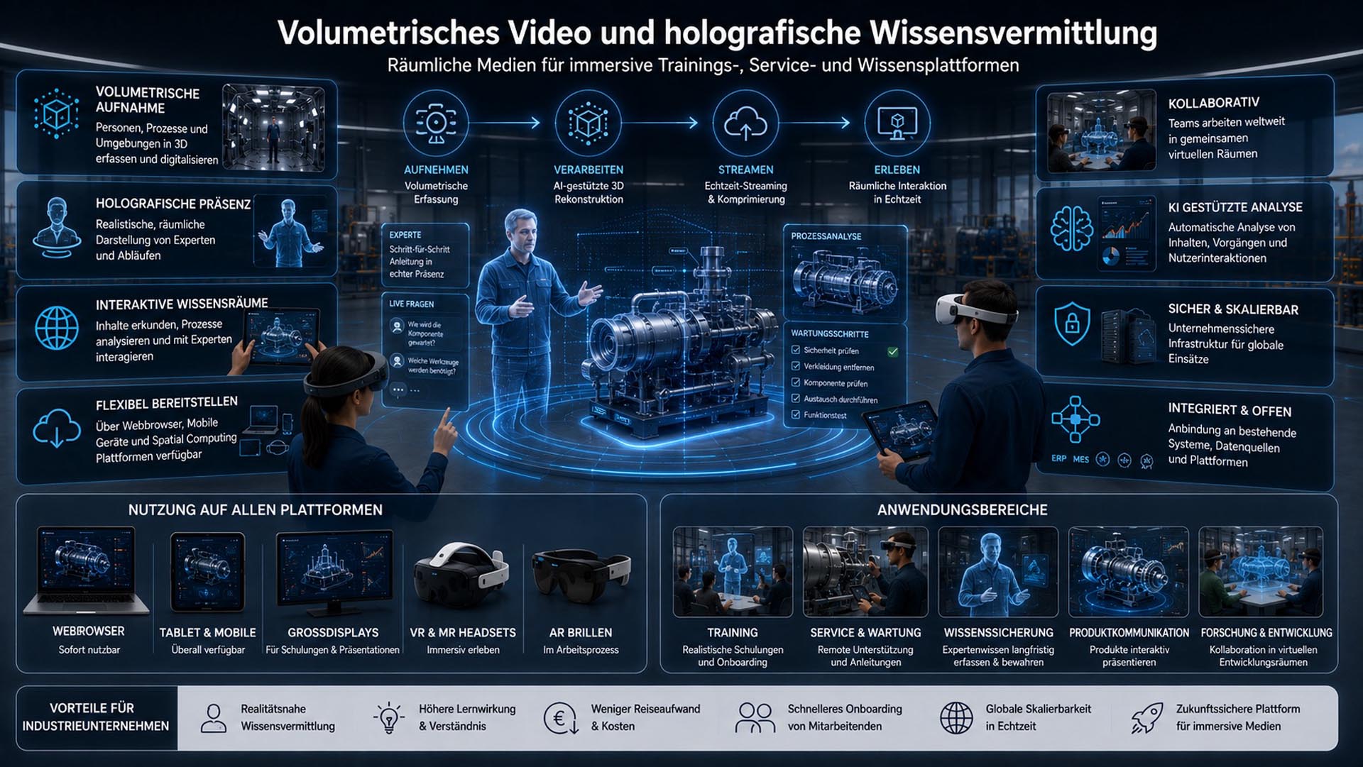 Volumetrische Wissensvermittlung mit holografischen Medien und Spatial Computing Plattformen
