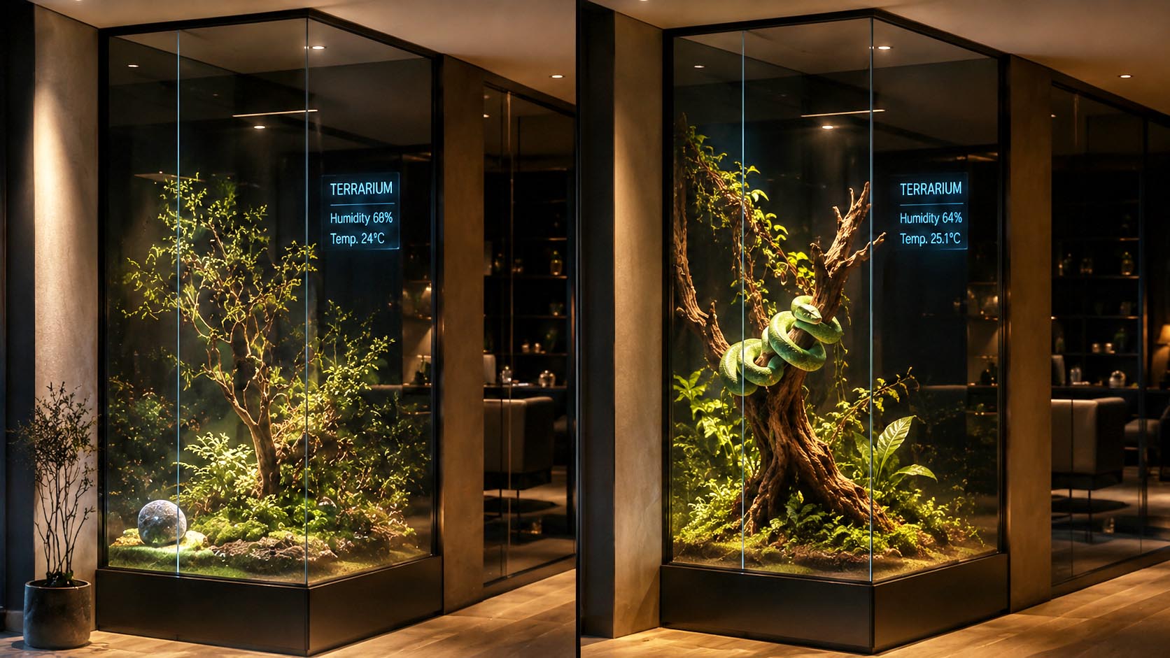 Personalisiertes Living Aquarium in intelligentem Wohnraum