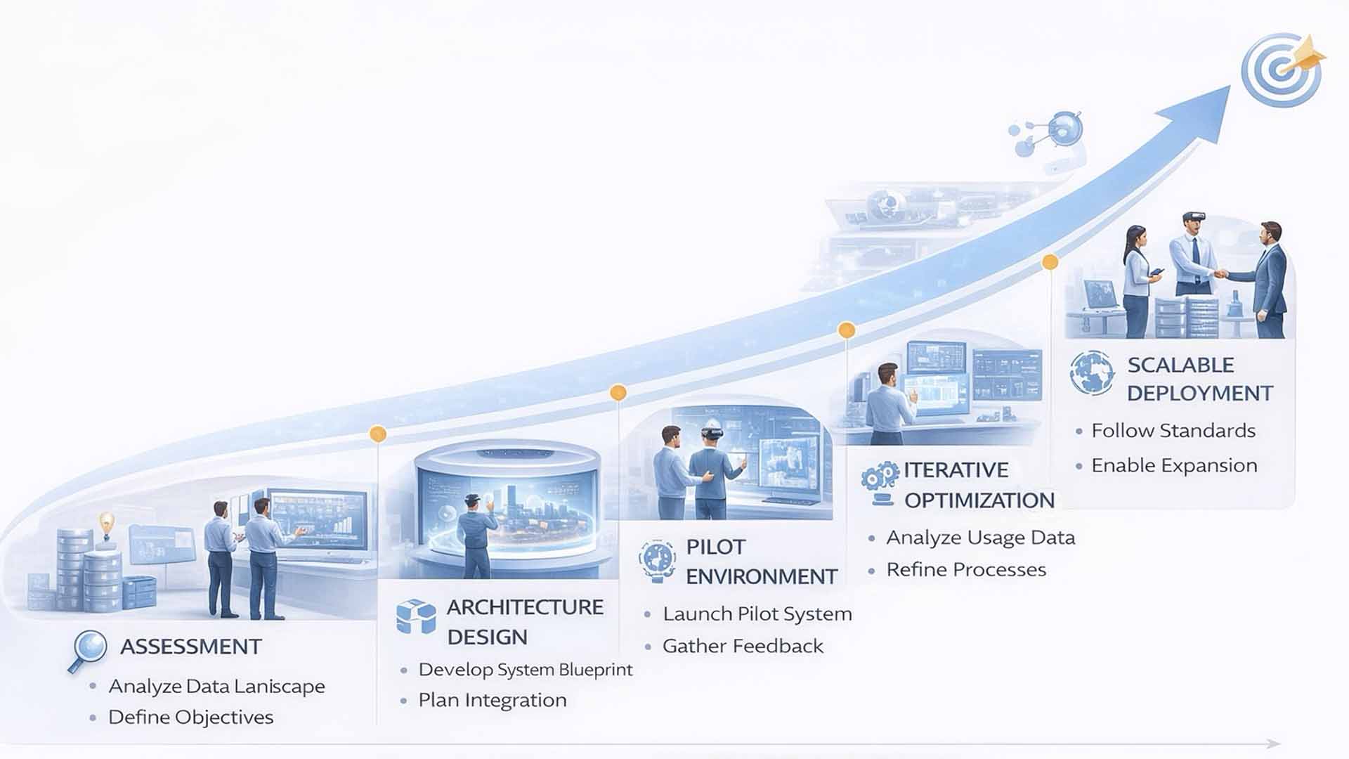 Implementierungspfad für skalierbare Spatial Computing und Digital Twin Entscheidungsarchitekturen
