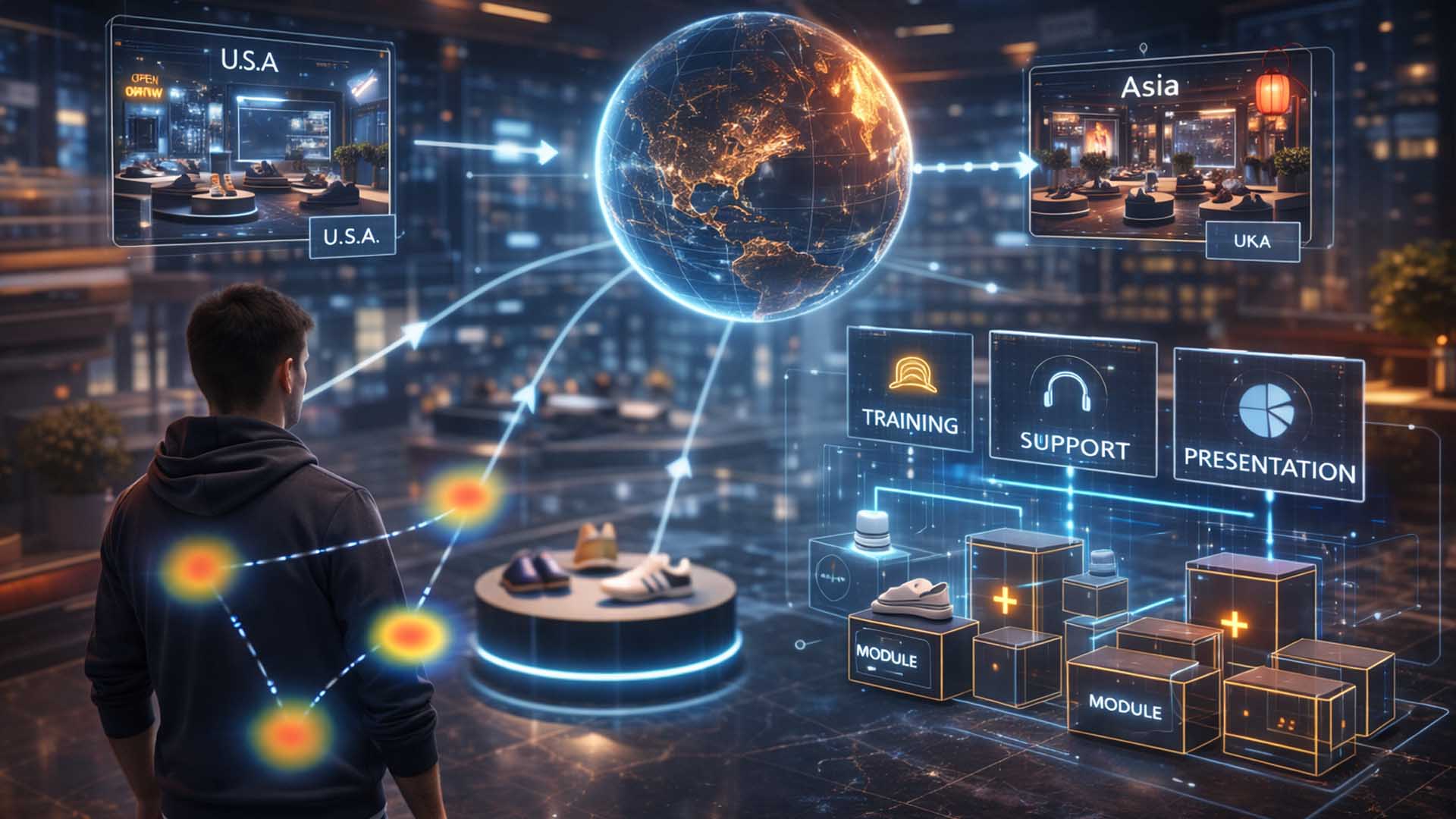 Concept illustration of scaling virtual environments