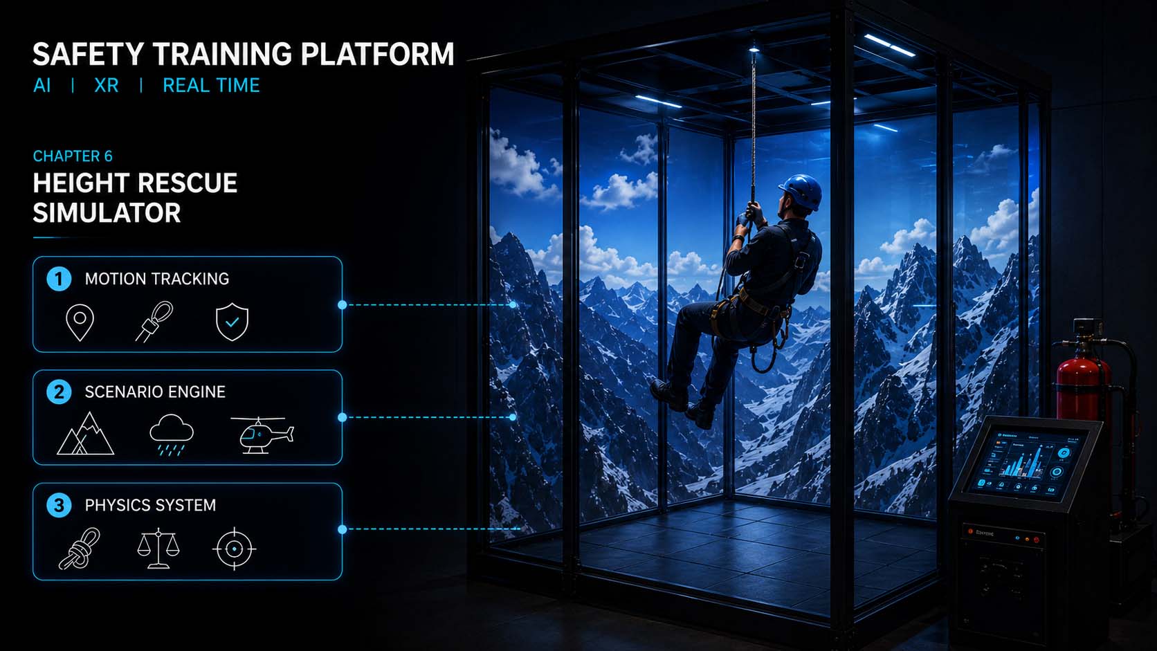 Immersive Höhenrettungssimulation mit XR und Echtzeit 3D