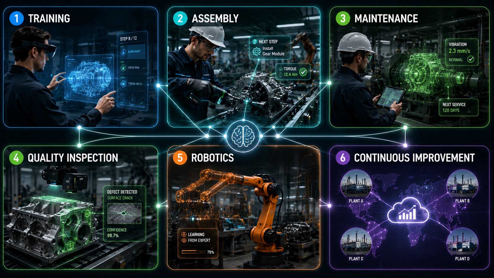 Knowledge AI verbindet Training, Produktion, Wartung, Qualitätskontrolle und Robotik zu einer gemeinsamen Wissensplattform