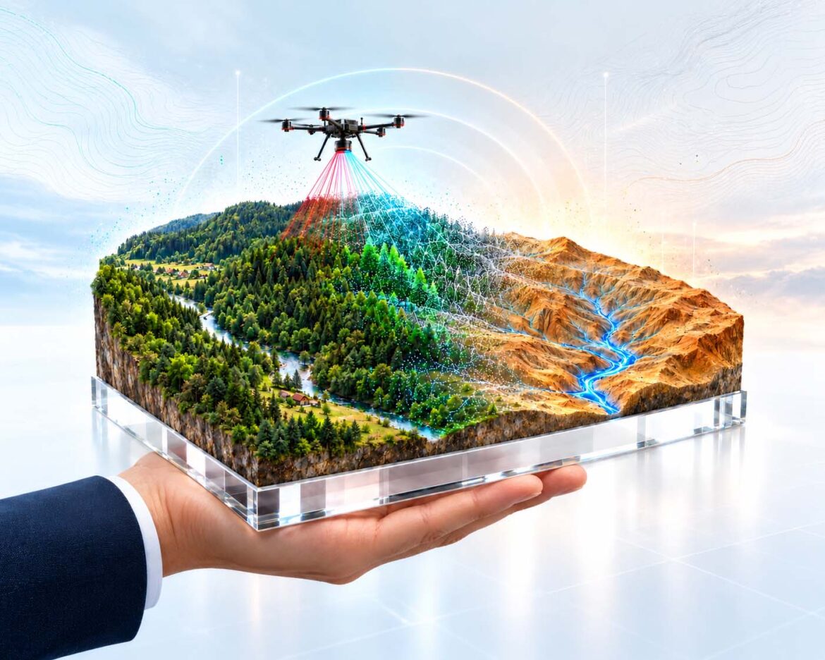 Den Wald digital entfernen. Wie LiDAR und Gaussian Splatting per Drohne Gelände in digitale Zwillinge verwandeln