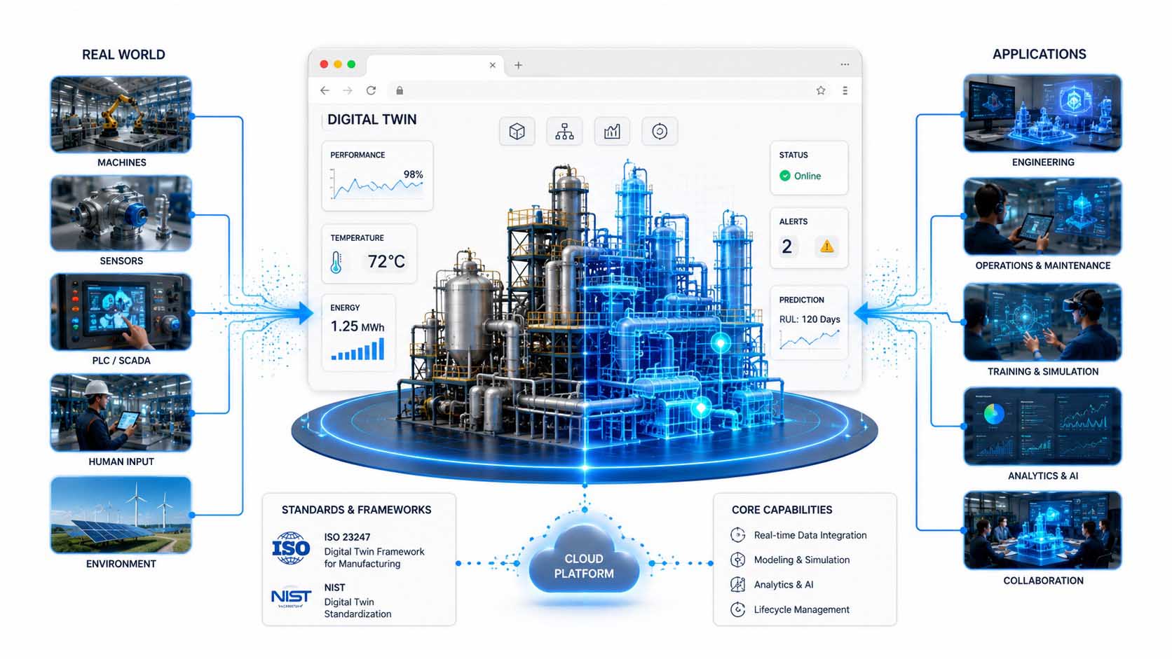 Digital Twin als browserbasierte Plattform für Engineering, Betrieb, Wartung und Zusammenarbeit